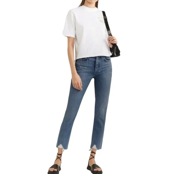 GRLFRND Karolina high rise skinny cropped jeans in Forget Me Never Size 29 NEW - Picture 8 of 8